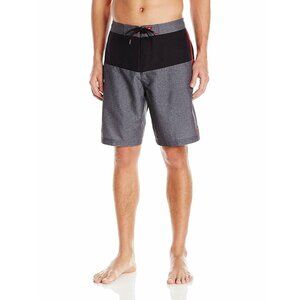 Speedo Mens Long Bay E-Board Shorts 21-inch Swim Trunks Black Boardshorts Small
